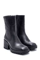Women's Leather Zippered Heeled Boots | Derimod Women's Leather Zippered Heeled Boots | Derimod