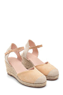 Women's Straw Wedge Heeled Sandals | Derimod Women's Straw Wedge Heeled Sandals | Derimod