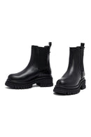 Woman Black Thick Sole Leather Chelsea Boots | Derimod Woman Black Thick Sole Leather Chelsea Boots | Derimod
