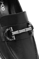 Kadın Siyah Toka Detaylı Deri Maskülen Loafer | Derimod Kadın Siyah Toka Detaylı Deri Maskülen Loafer | Derimod