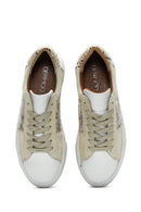 Kadın Vizon Deri Desenli Sneaker | Derimod Kadın Vizon Deri Desenli Sneaker | Derimod