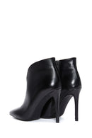 Kadın Siyah Deri Topuklu Klasik Bootie | Derimod Kadın Siyah Deri Topuklu Klasik Bootie | Derimod