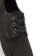 Men's Gray Lace-Up Nubuck Leather Casual Shoes | Derimod Men's Gray Lace-Up Nubuck Leather Casual Shoes | Derimod
