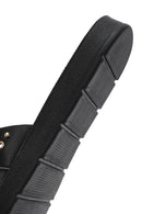 Women's Black Stone Slippers | Derimod Women's Black Stone Slippers | Derimod