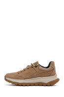Men's Beige Lace-Up Thick-Soled Nubuck Leather Casual Sneaker | Derimod Men's Beige Lace-Up Thick-Soled Nubuck Leather Casual Sneaker | Derimod