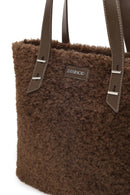 Woman Brown Plush Teddy Shoulder Bag | Derimod Woman Brown Plush Teddy Shoulder Bag | Derimod