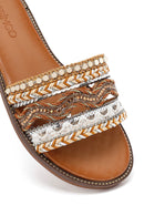 Woman Beige Stone Slippers | Derimod Woman Beige Stone Slippers | Derimod