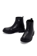 Men's Black Zippered Leather Casual Boots | Derimod Men's Black Zippered Leather Casual Boots | Derimod