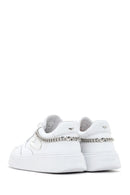 Alberto Guardiani Kadın Beyaz Zincirli Deri Sneaker | Derimod Alberto Guardiani Kadın Beyaz Zincirli Deri Sneaker | Derimod