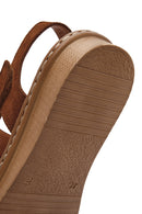 Women's Tan Suede Leather Comfort Sandals | Derimod Women's Tan Suede Leather Comfort Sandals | Derimod