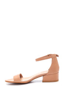 Women's White Casual Heeled Sandals | Derimod Women's White Casual Heeled Sandals | Derimod