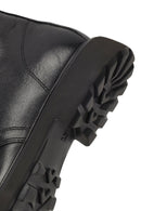 Men's Black Lace-Up Zipper Leather Casual Boot | Derimod Men's Black Lace-Up Zipper Leather Casual Boot | Derimod