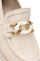Women's Beige Buckle Detailed Leather Masculine Loafer | Derimod Women's Beige Buckle Detailed Leather Masculine Loafer | Derimod
