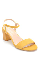Women's Suede Heeled Sandals | Derimod Women's Suede Heeled Sandals | Derimod