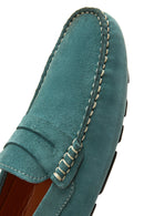 Men's Blue Suede Leather Casual Loafer | Derimod Men's Blue Suede Leather Casual Loafer | Derimod