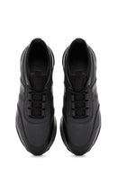 Erkek Siyah Bağcıklı Deri Casual Sneaker | Derimod Erkek Siyah Bağcıklı Deri Casual Sneaker | Derimod