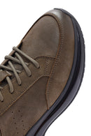 Erkek Haki Bağcıklı Nubuk Deri Sneaker | Derimod Erkek Haki Bağcıklı Nubuk Deri Sneaker | Derimod