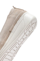 Women's Beige Wedge Heel Suede Leather Comfort Loafer | Derimod Women's Beige Wedge Heel Suede Leather Comfort Loafer | Derimod