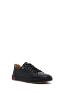 Erkek Siyah Bağcıklı Deri Sneaker | Derimod Erkek Siyah Bağcıklı Deri Sneaker | Derimod