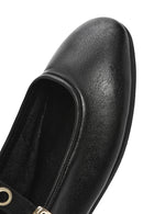 Women's Black Buckle Leather Ballerinas | Derimod Women's Black Buckle Leather Ballerinas | Derimod