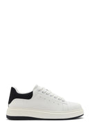 Men's White Lace-up Leather Sneaker | Derimod Men's White Lace-up Leather Sneaker | Derimod