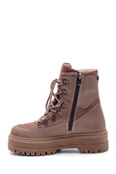 Women's Leather High Sole Boots | Derimod Women's Leather High Sole Boots | Derimod