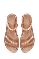 Women's Pink Back Strap Stoned Sandals | Derimod Women's Pink Back Strap Stoned Sandals | Derimod