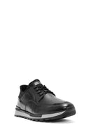 Men's Black Lace-Up Leather Casual Sneaker | Derimod Men's Black Lace-Up Leather Casual Sneaker | Derimod