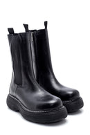Women's Leather Thick Soled Long Chelsea Boots | Derimod Women's Leather Thick Soled Long Chelsea Boots | Derimod