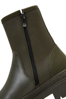 Women's Khaki Leather Boots | Derimod Women's Khaki Leather Boots | Derimod