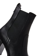 Women's Black Leather Heeled Chelsea Boots | Derimod Women's Black Leather Heeled Chelsea Boots | Derimod