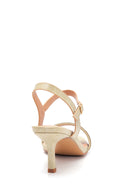 Women's Gold Stone Heeled Sandals | Derimod Women's Gold Stone Heeled Sandals | Derimod