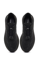 Men's Black Thick-Soled Leather Sneaker | Derimod Men's Black Thick-Soled Leather Sneaker | Derimod
