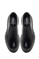 Men's Black Lace-Up Thick-Soled Leather Casual Shoe | Derimod Men's Black Lace-Up Thick-Soled Leather Casual Shoe | Derimod