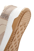 Women's Beige Suede Leather Detailed Sneaker | Derimod Women's Beige Suede Leather Detailed Sneaker | Derimod