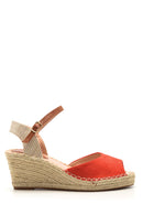 Women's Suede Wedge Heeled Espadrille Shoes | Derimod Women's Suede Wedge Heeled Espadrille Shoes | Derimod