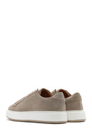 Men's Beige Thick Soled Laced Suede Leather Sneaker | Derimod Men's Beige Thick Soled Laced Suede Leather Sneaker | Derimod