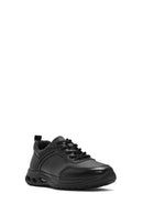 Erkek Siyah Bağcıklı Deri Sneaker | Derimod Erkek Siyah Bağcıklı Deri Sneaker | Derimod