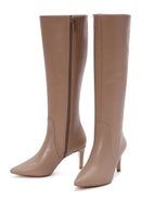 Women's Camel Zippered Thin Heeled Leather Boots | Derimod Women's Camel Zippered Thin Heeled Leather Boots | Derimod