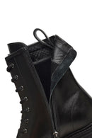 Women's Black Zippered Thick-Soled Leather Boot | Derimod Women's Black Zippered Thick-Soled Leather Boot | Derimod