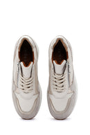 Women's Beige Leather Thick Soled Sneaker | Derimod Women's Beige Leather Thick Soled Sneaker | Derimod
