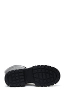 Kadın Siyah Deri Fermuarlı Kalın Tabanlı Çizme | Derimod Kadın Siyah Deri Fermuarlı Kalın Tabanlı Çizme | Derimod