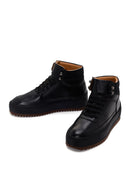 Men's Black Thick Soled Leather Sports Boots | Derimod Men's Black Thick Soled Leather Sports Boots | Derimod
