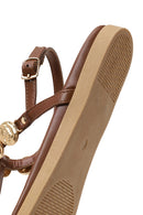 Woman Brown Buckled Flip-Flop Sandal | Derimod Woman Brown Buckled Flip-Flop Sandal | Derimod
