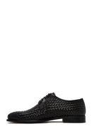 Men's Black Braided Leather Classic Shoes | Derimod Men's Black Braided Leather Classic Shoes | Derimod
