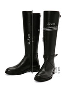 Women's Black Buckle Zippered Leather Boots | Derimod Women's Black Buckle Zippered Leather Boots | Derimod