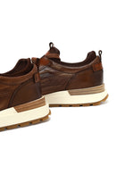 Men's Brown Thick-Soled Leather Casual Sneaker | Derimod Men's Brown Thick-Soled Leather Casual Sneaker | Derimod