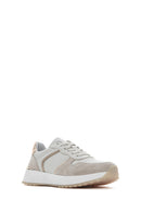 Women's Beige Lace-up Leather Sneaker | Derimod Women's Beige Lace-up Leather Sneaker | Derimod