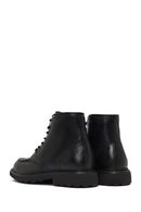 Men's Black Lace-Up Zipper Leather Casual Boot | Derimod Men's Black Lace-Up Zipper Leather Casual Boot | Derimod
