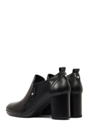 Women's Black Thick Heeled Leather Boots | Derimod Women's Black Thick Heeled Leather Boots | Derimod